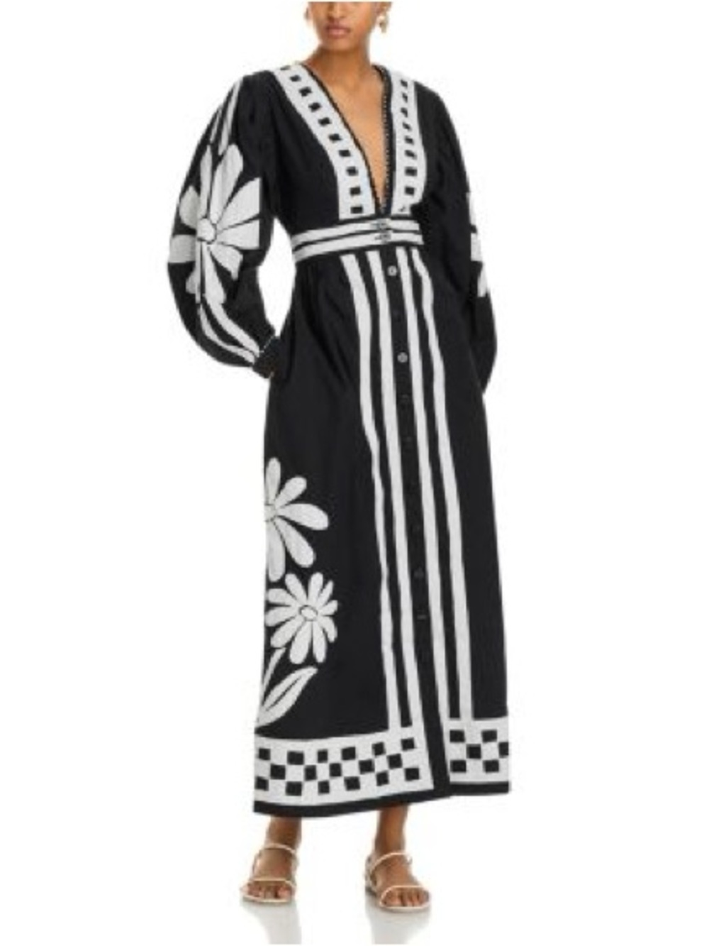 NWT FARM Rio Nature Buttoned Maxi Dress